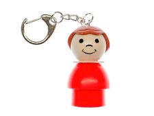 Fisher Price Little People Figure Vintage Retro Keychain Girl Red