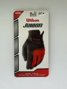WILSON JUNIOR LEFT HAND GOLF GLOVE SIZE MEDIUM BLACK/RED NEW in Package - Picture 1 of 1