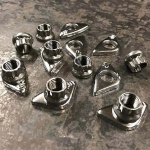 Harley Shovelhead cylinder base washer & stainless 12 point air craft nuts - Picture 1 of 3