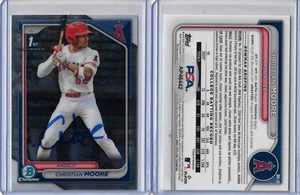 Christian Moore Autographed 2024 Bowman Chrome Draft 1st Bowman Rookie RC PSA - Picture 1 of 9
