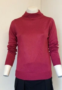 Lovely Cerise Pink High Neck Long Sleeve Jumper Top from M&S - Size 10 - Great! - Picture 1 of 5