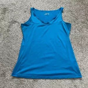 Columbia Vista Ridge Active Tank Top Womens Small Petite Blue V-Neck Stretch Gym - Picture 1 of 12