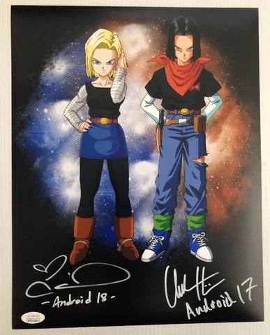Colleen Clinkenbeard Chuck Huber Signed 11x14 Photo Android 17 18 JSA COA 4 Cover