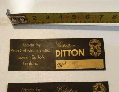 Original logo étiquette pour enceintes SPEAKERS Celestion DITTON 8 - Immagine 1 di 3