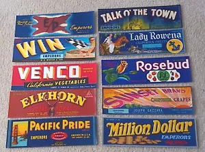 Crate Labels Assorted Lot of 10 - 1 - Picture 1 of 1