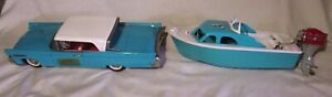 1959 Bandai Toys Lincoln Continental III Fleet Line With Matching Boat & Motor
