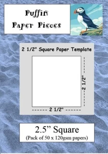 Piezas de papel frailecillo cuadrados de 2,5" para piezas de papel inglés 50 piezas 120 gsm - Imagen 1 de 1