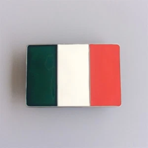 Fibbia Cintura Metallo Bandiera Nazionale Italiana Paese - Foto 1 di 2