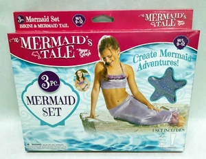 A Mermaid's Tale Aqua Splash - 3 piece Purple Mermaid Set - Girls Size M/L 9-12 - Picture 1 of 7