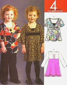 WOW! KLEINKINDER MÄDCHEN TOP, KLEID, HOSE & STIRNBAND SCHNITTMUSTER 1-4 McCalls 5917 - Bild 1 von 7