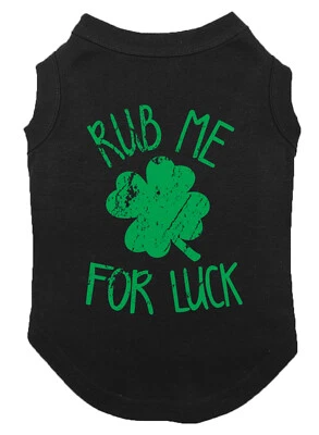 Ирландская рубашка для собаки Rub Me For Luck - Four Leaf Clover Shamrock St. Patrick's Day - Изображение 1 из 4