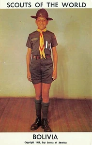 # B3654    BOY SCOUTS,   " SCOUTS OF THE WORLD "  POSTCARD,    BOLIVIA - Picture 1 of 2