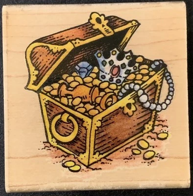 Estampilla de goma de cofre del tesoro pirata Stampendous Foto 1 de 4