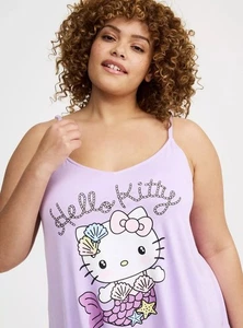 Camiseta sin mangas Torrid Hello Kitty Sleep púrpura sirena nueva con etiquetas 5X - Imagen 1 de 11