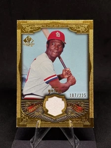 Lou Brock 2006 SP Legendary Cuts Materials Gold/225 #LM-LB2 St. Louis Cardinals - Imagen 1 de 2
