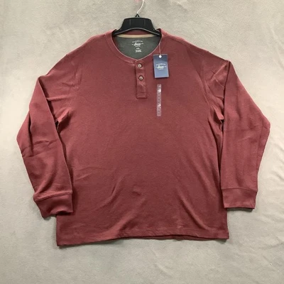 G.H. Bass & Co Shirt Mens 2XL Brown Cannon Henley Thermal Waffle Long Sleeve - Image 1 of 4