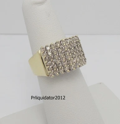 Vintage 1CT Natural Diamond Cocktail Anniversary Band Ring 10K Yellow Gold - Image 1 of 4