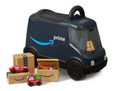NUEVO Radio Flyer Amazon Delivery Van Niño Pequeño Paseo en Juguete con Paquetes Edades 2+ Foto 1 de 4