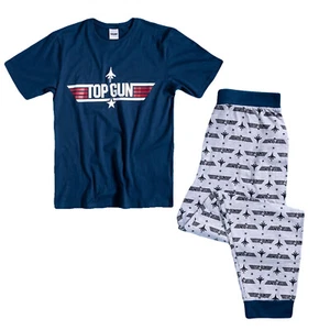 Mens Top Gun Pyjamas Pjs PJ Size S M L XL Nightwear Pajama Gift Tom Cruise - Picture 1 of 1