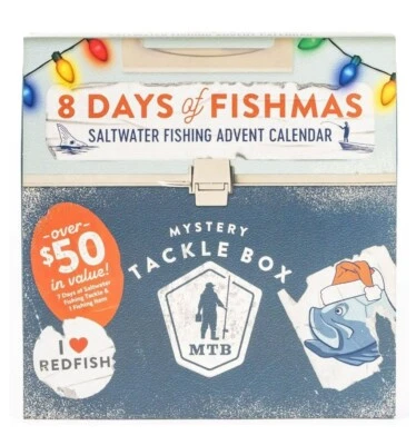 CATCH CO. NEW-Mystery Tackle Box 8 Days of Salt Water Fishing Lures Christmas Advent Cal