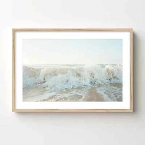 Beach Wave Print Ocean Wall Decor Neutral Print Beach Art Ocean Photography - Picture 1 of 3