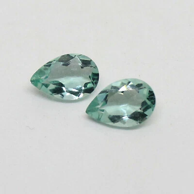 Aquamarine Pear Cut Loose Gemstone 15x10mm 10.15 Cts 2 Pcs VVS Gemstone - Image 1 of 2