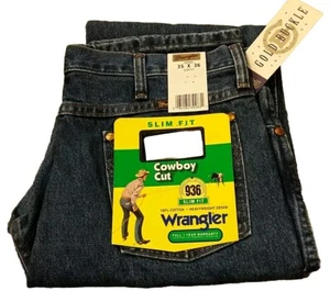 Men's Vintage Wrangler 936GBK Jeans Bootcut New Old Stock Made in USA XL length - Picture 1 of 4
