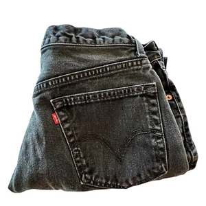Pantalones de mezclilla rectos de corte regular Levis 505 para hombre 36x32 negros vintage reales 34x31 EE. UU. - Imagen 1 de 11