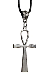 Ankh Necklace Pendant Egyptian 33 Inch Tie Cord Symbol of Life Egypt Large Ankh - Picture 1 of 12