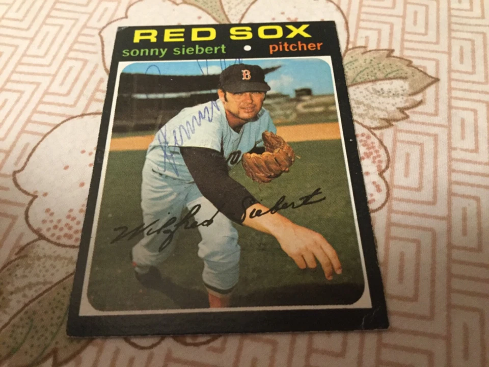 1971 Topps Sonny Siebert Autographed Baseball Card Boston Red Sox #710 Foto 1 de 1