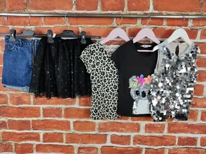 GIRLS BUNDLE AGE 5-6 YEARS ZARA NEXT H&M SKIRT TOP T-SHIRT DENIM PARTY SET 116CM - Picture 1 of 6