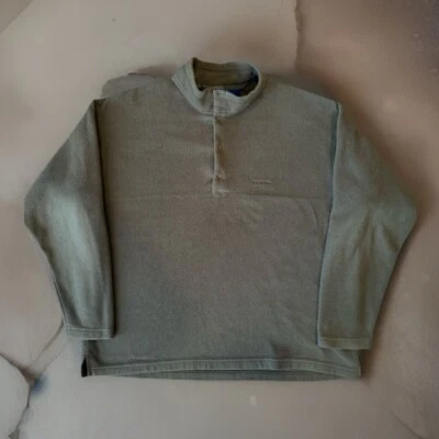 Patagonia Snap T Pullover Large Green Gray Made in USA Synchilla Fleece Pullover - Image 1 of 4