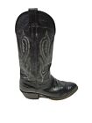 Vintage Nocona Black Leather Western Cowboy Boots Size 8.5 E Men's