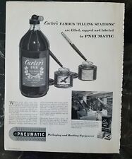 1952 pneumatic packaging bottling equipment Carter's blue black ink bottles ad