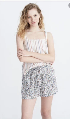 Corbata floral Madewell Shorts Pull On Drapey pequeña floreciente enredaderas  Foto 1 de 3