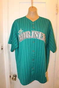 MAJESTIC Seattle Mariners Pinstripe Baseball Jersey Made in USA Vintage '90s XL - Bild 1 von 6