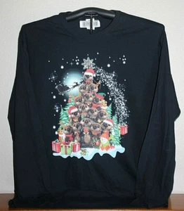 Gophers in Shape of a Christmas Tree Long Sleeve T-Shirt, XL in Black - Picture 1 of 4