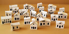 Pack of 24 DIY SMALL Putz style glitter houses UNASSEMBLED CARDBOARD HOUSE CITY