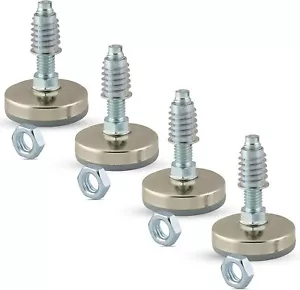 4 Pack Leveling Feet Table Non-Skid Leg Pads Insert & Jam Nut 3/8-16 Threads - Picture 1 of 2