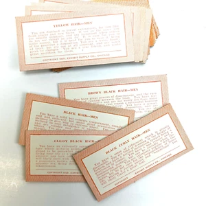 Tarjetas de adivino Penny Arcade papel 1925 horóscopo de color de cabello para hombre de colección - Imagen 1 de 9