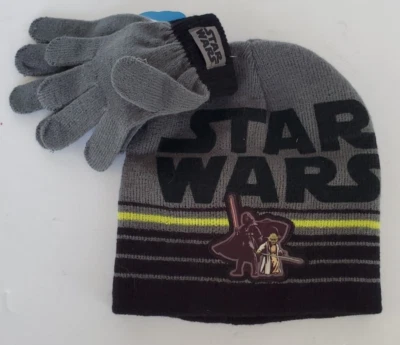 NUEVO Juego de gorro y guantes Star Wars gris para niños Foto 1 de 4