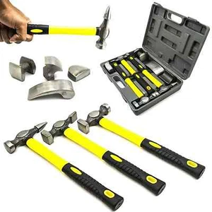 Car Dent Auto Body Panel Repair Tool Kit Handle Beating Dollie Hammers Set - 7PC - Picture 1 of 7