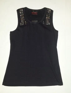 Pyramiden Nieten Trägertop schwarz Tanktop Gothic EMO Punk Rockabilly Gr. M / L - Bild 1 von 3