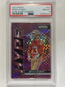 2023 Prizm #H-2 Brock Purdy Hype Purple Power 42/49 PSA 8 - Picture 1 of 2
