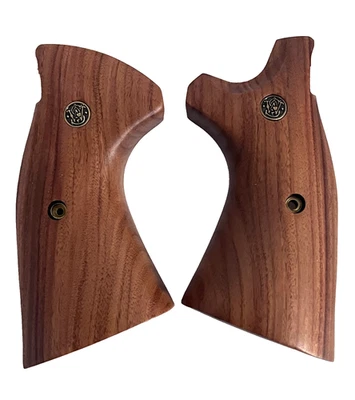 S&W K/L Frame Square Butt Target Grips Santos Rosewood Smooth S&W Medallions - Image 1 of 4