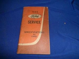 Ford 1966 especificaciones de servicio manual de taller - Imagen 1 de 1
