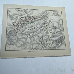 1914 (Print) Map Battle of Waterloo 18th June 1815 Crisis of the Battle GA #87 - Picture 1 of 7
