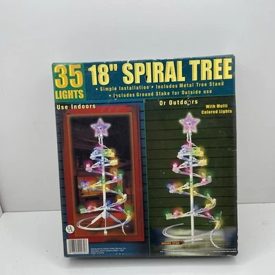  Árbol espiral iluminado 18" 35 luces interior/exterior tierra estaca y soporte incluidos Foto 1 de 4