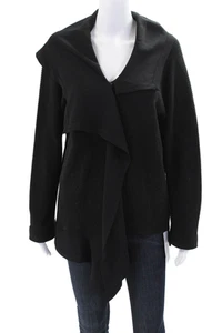 Crea Womens Button Down Cardigan Sweater Black Wool Blend Size EUR 42 - Picture 1 of 12