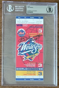 Turk Wendell Beckett BAS Signed Mets game Ticket psa Baseball MLB 1998 World - Picture 1 of 4